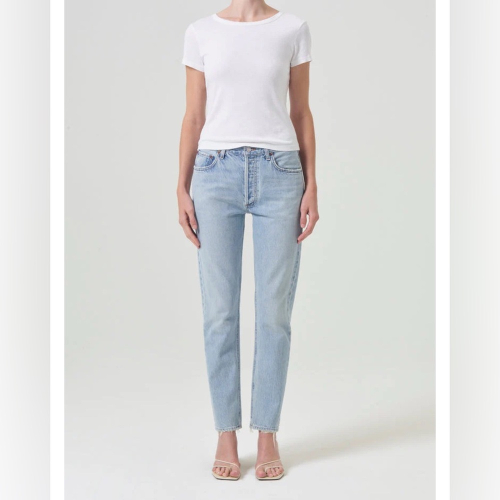 NWT AGOLDE Women’s Austin Mid Rise Slim in Lost 28” Inseam 100% Cotton Size 32